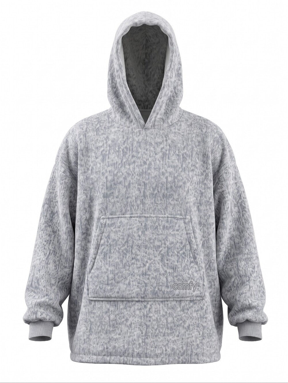 The Comfy Oversized  Women's Plush Hooded Robe -Slinky Soft Light Gray